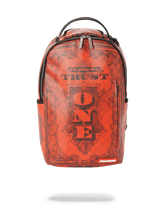IN GOD WE TRUST RED BACKPACK (ONE OF ONE)