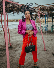 NOIR QUILT GOLD CHAIN SHARK HANDBAG