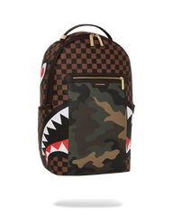 EXTERIOR GOLD ZIP POCKET SHARKS IN PARIS BACKPACK (DLXV)