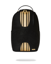 GOLD AND BLACK RACING STRIPES BACKPACK