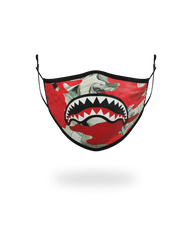 ADULT MONEY CAMO (RED) FORM-FITTING FACE MASK