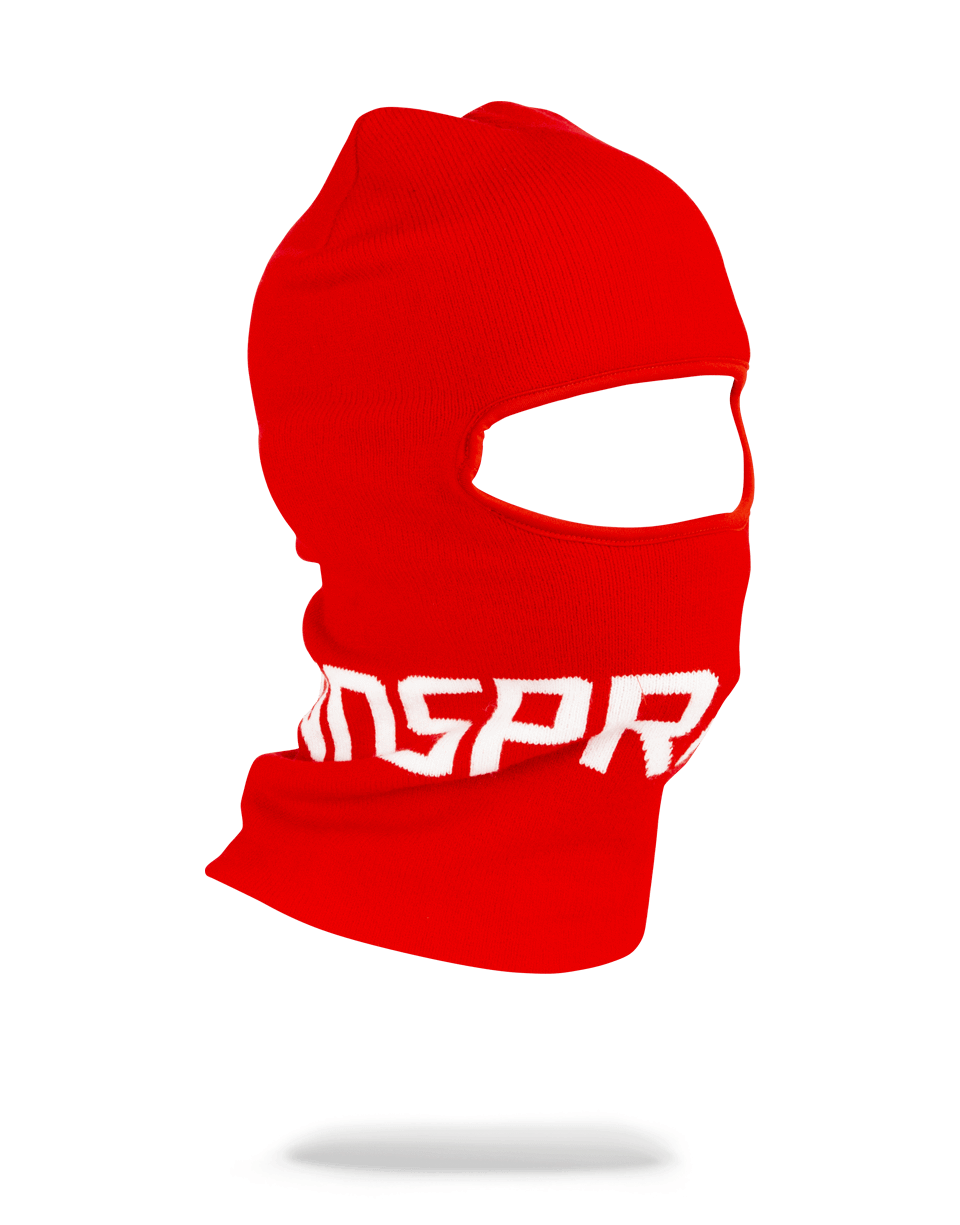 RED SPRAYGROUND LOGO SKI MASK