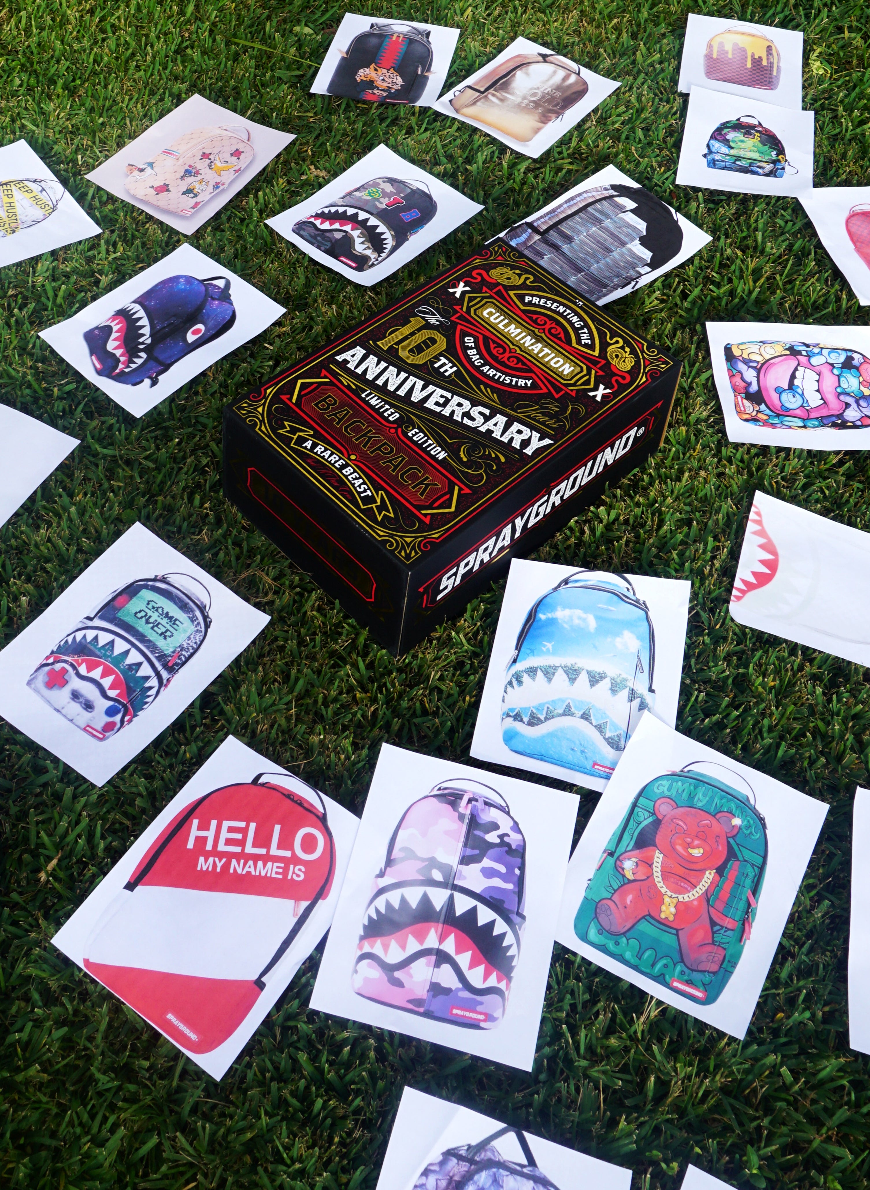 THE 10 YEAR HUSTLE BACKPACK. MYSTERY BOX. NUMBERED 1 OF 100