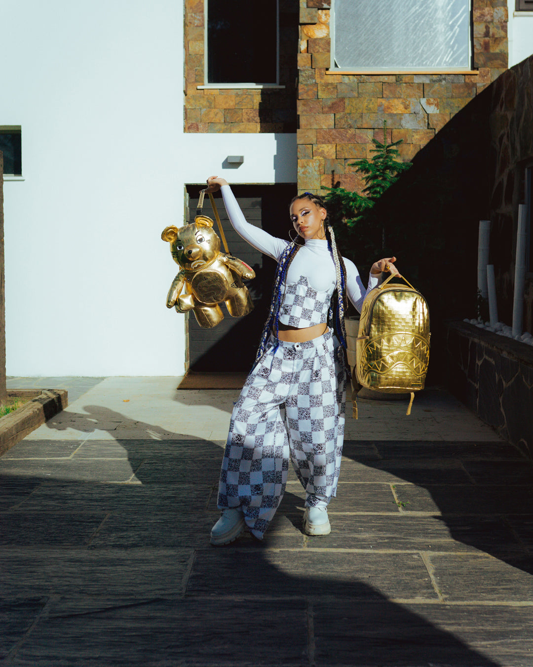 GOLD RUSH MONEYBEAR TEDDYBEAR BACKPACK