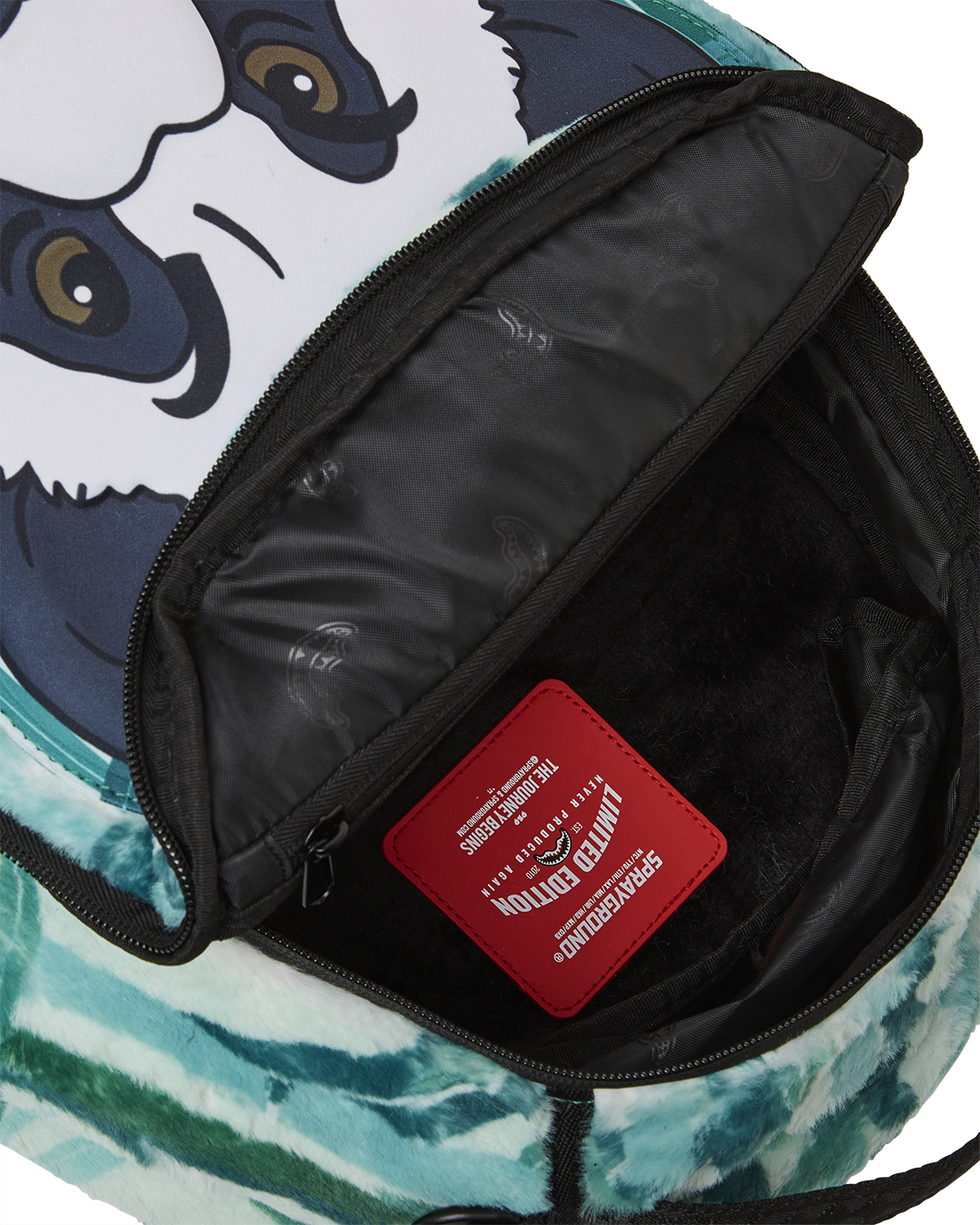 PANDA COZY VELOUR FUR BACKPACK