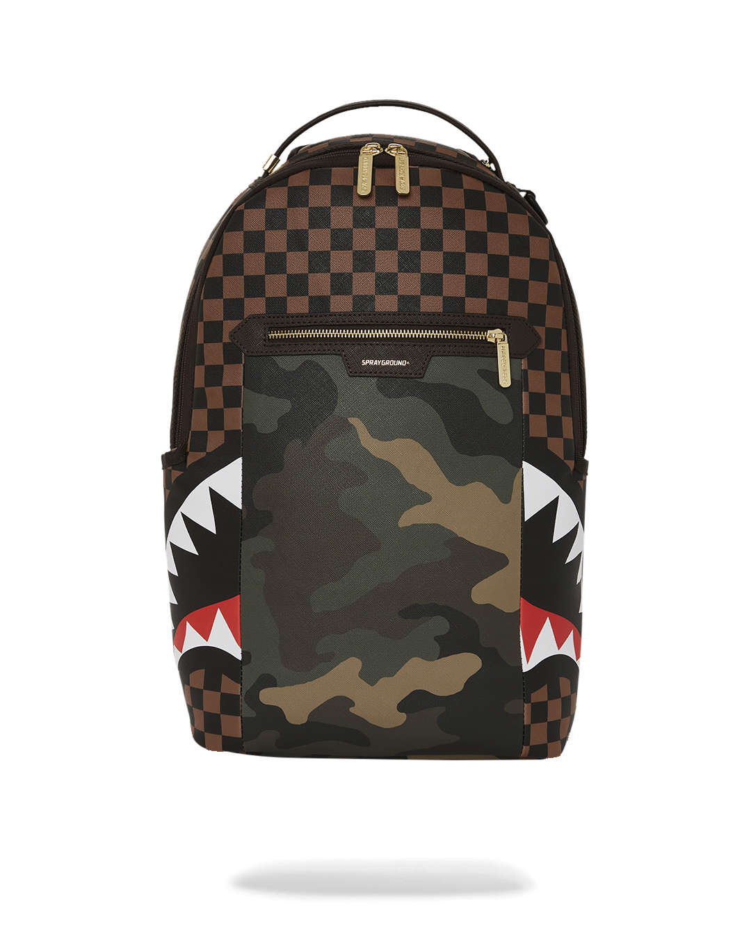 EXTERIOR GOLD ZIP POCKET SHARKS IN PARIS BACKPACK (DLXV)