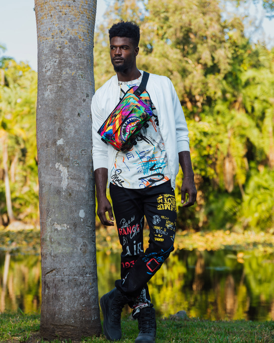 SHARKS IN PARIS CITY STREAKS CARGO CROSSBODY