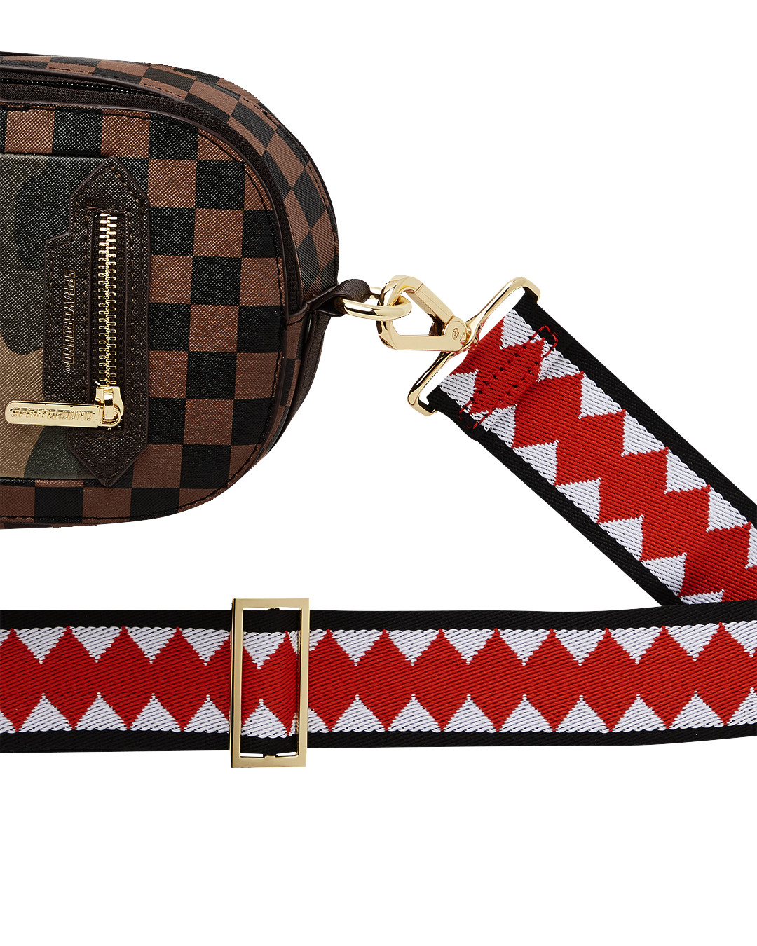 EXTERIOR GOLD ZIP POCKET SHARKS IN PARIS BACKPACK SLING