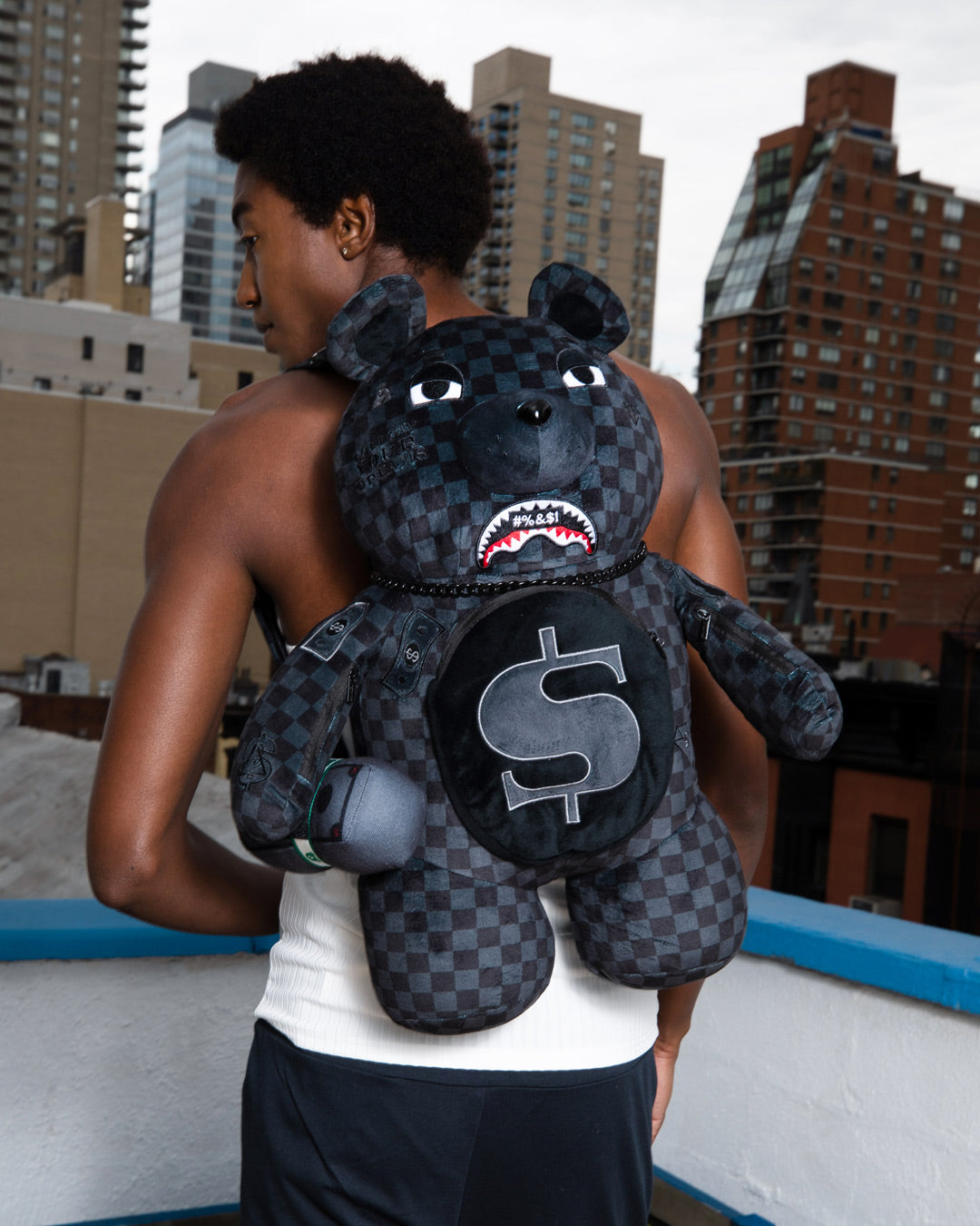 WHAT THE BEEP' SHARK MONEYBEAR TEDDYBEAR BACKPACK