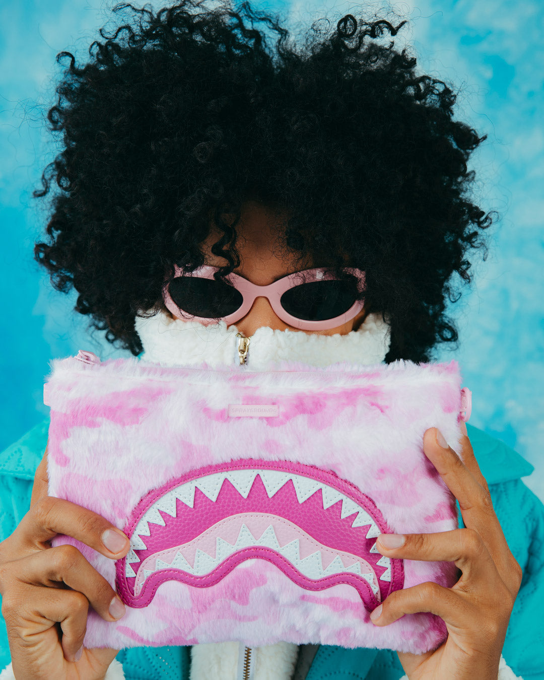 FURRROCIOUS IN PINK CROSSOVER CLUTCH