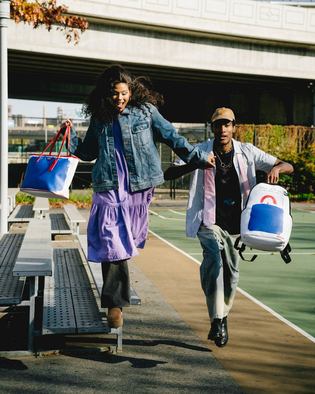 KEITH HARING BIG BLUE PURSE ART BACKPACK