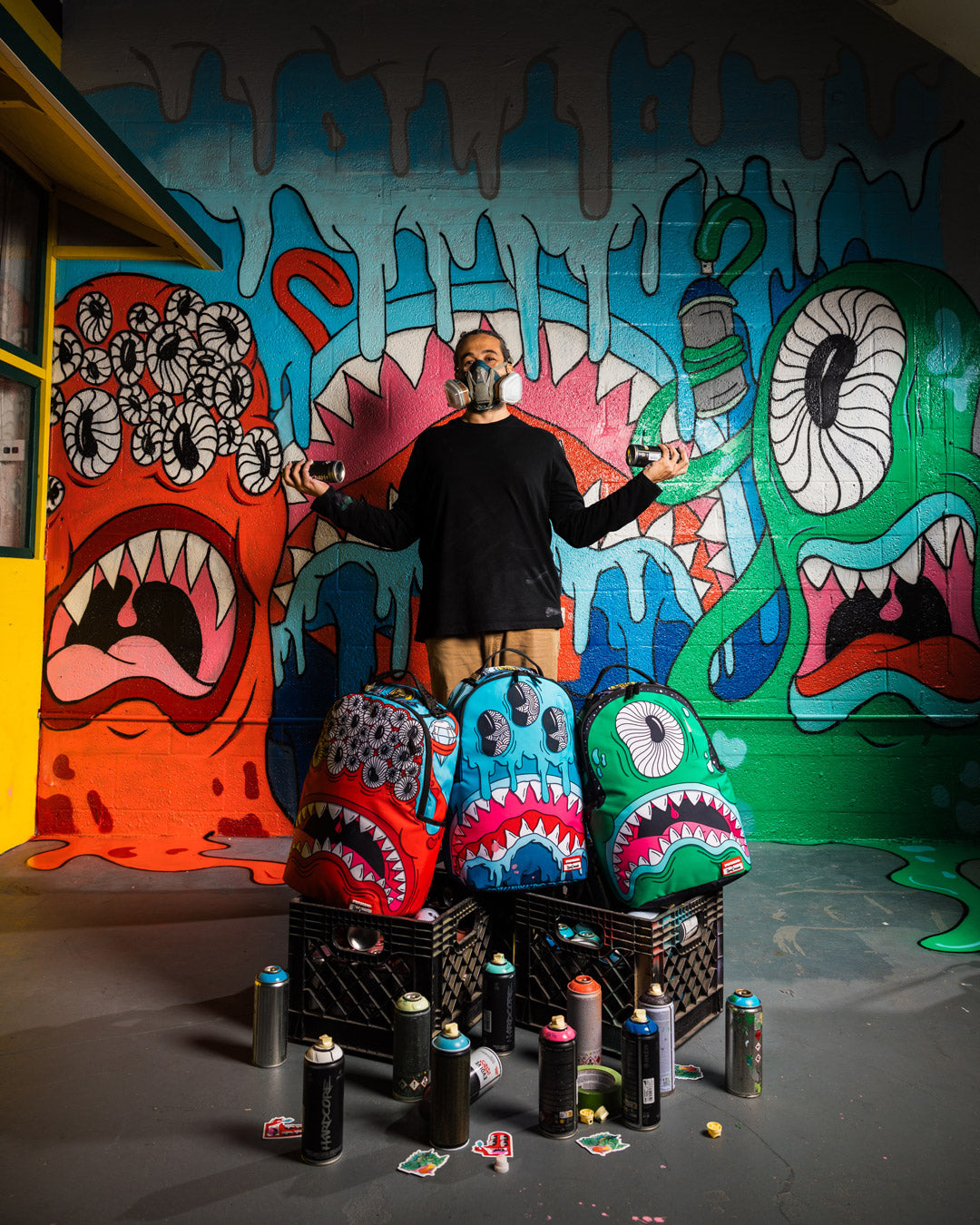 JORGE RODRIGUEZ THE ARTIST COLLAB DRIPS SHARKS BACKPACK