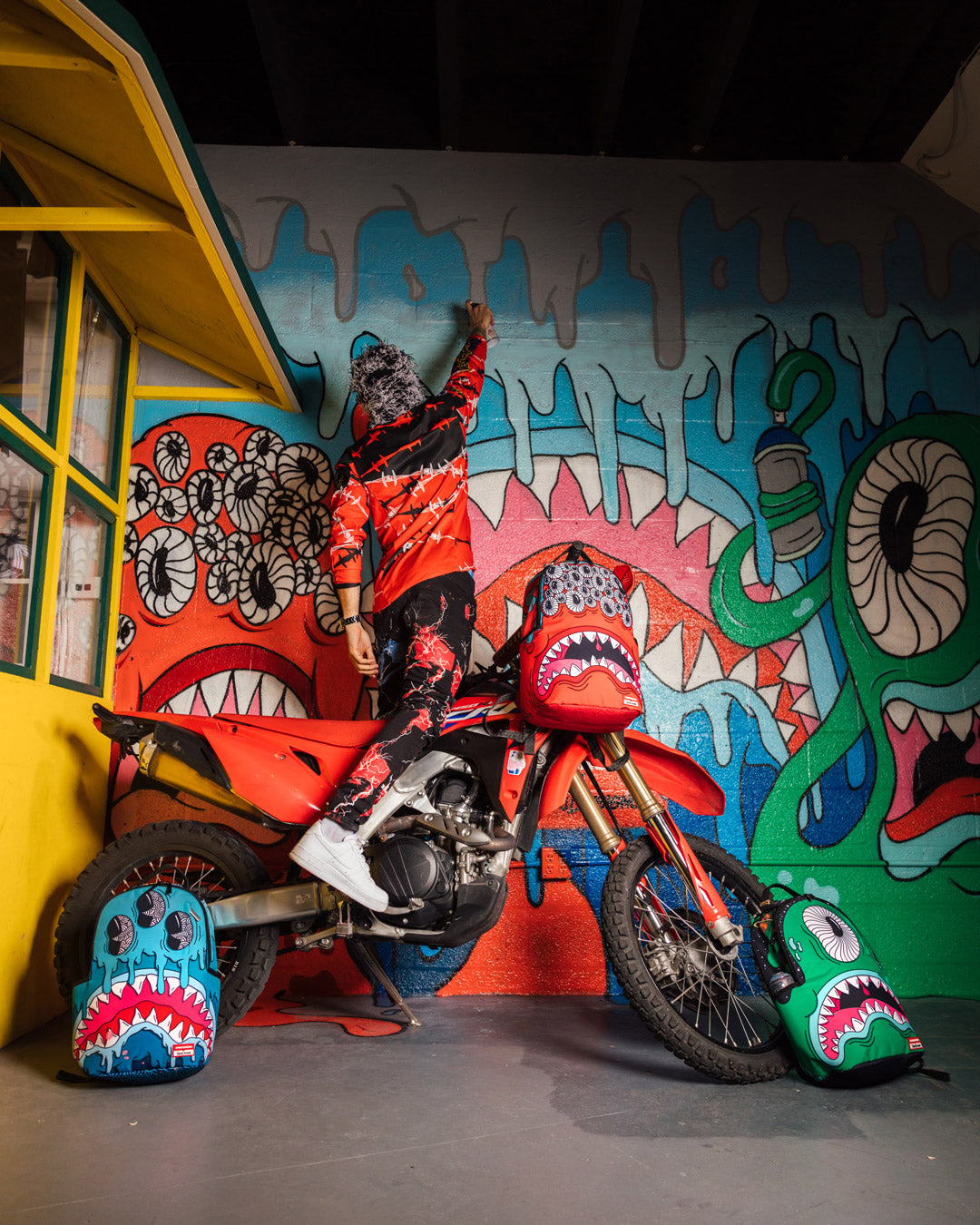 JORGE RODRIGUEZ THE ARTIST COLLAB DRIPS SHARKS BACKPACK