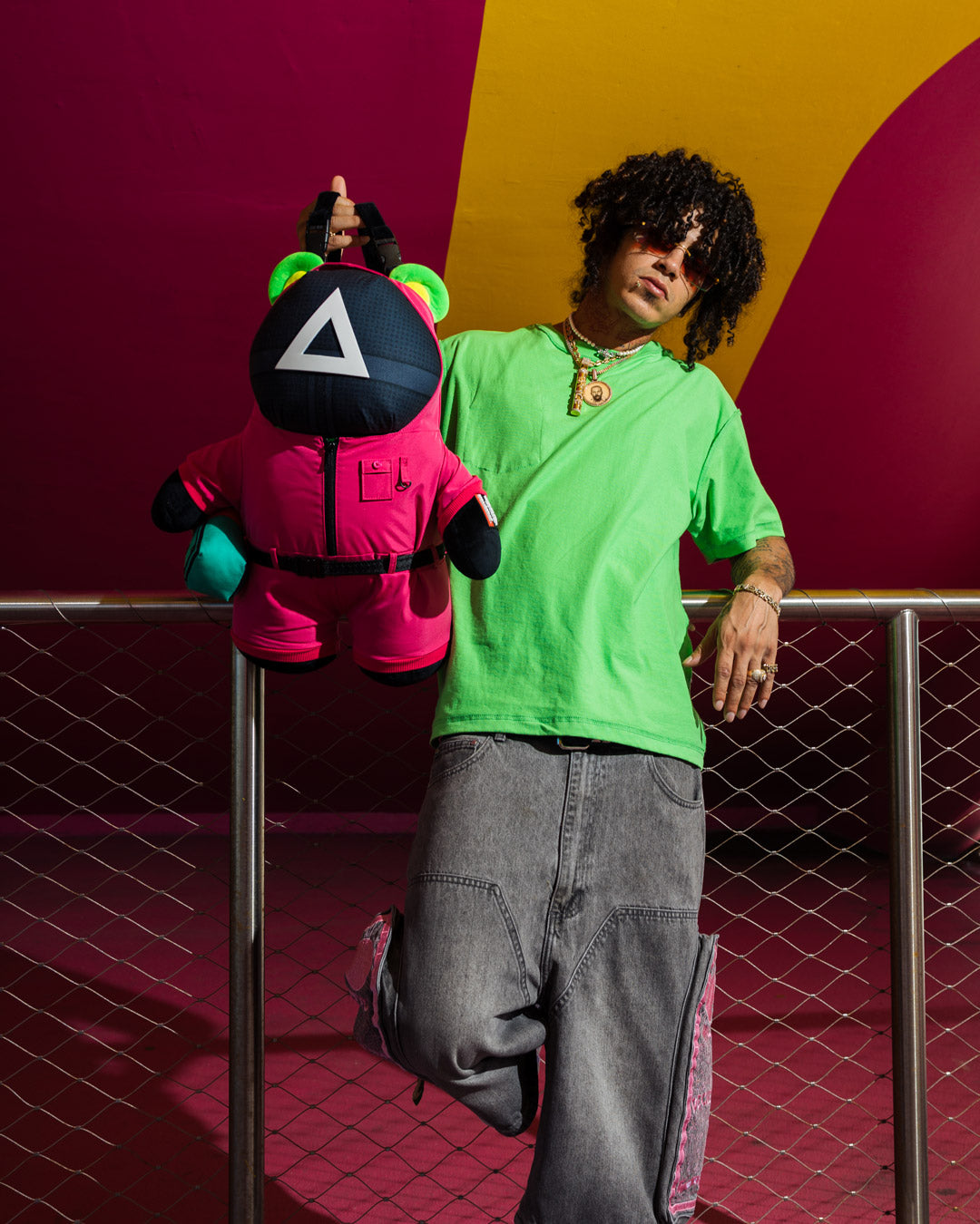 SQUID GAME COLLAB PINK SOLDIERS BEAR BACKPACK