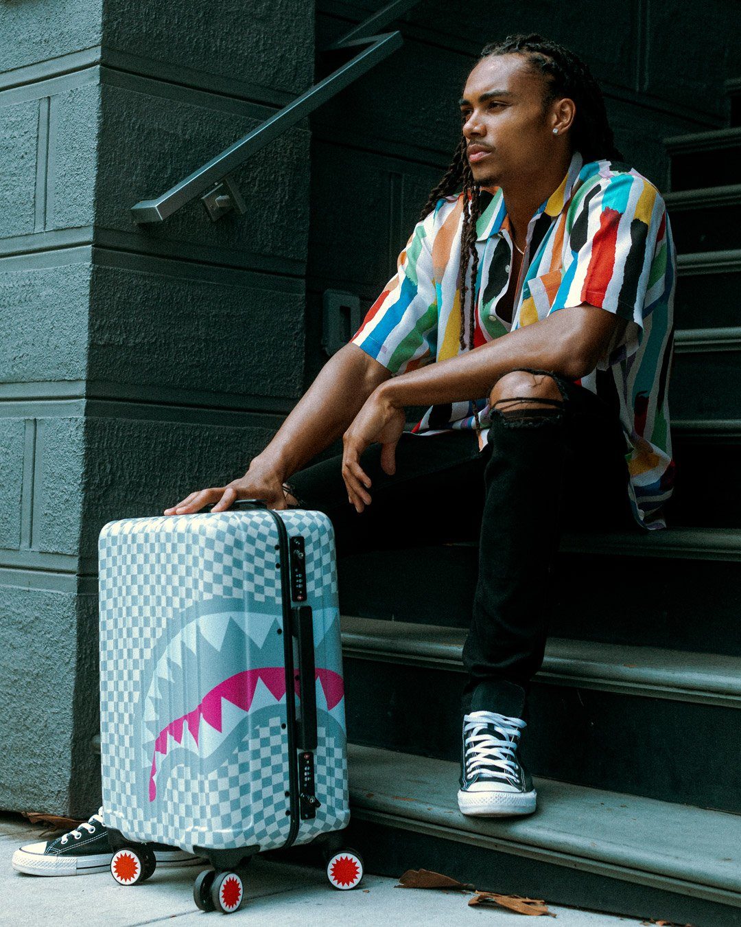 ROSE ALL DAY LA PALAIS SHARKNAUTICS HARDSHELL CARRY-ON LUGGAGE