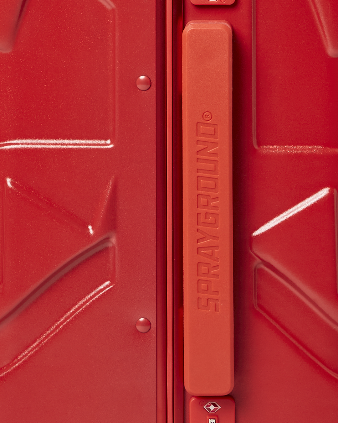 MOLDED SHARKITECTURE RED HARDSHELL CARRY-ON LUGGAGE