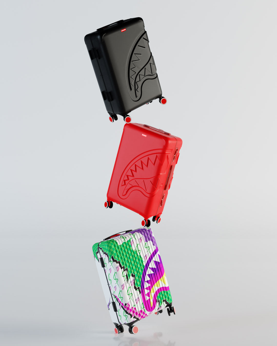 MOLDED SHARKITECTURE BLACK HARDSHELL CARRY-ON LUGGAGE