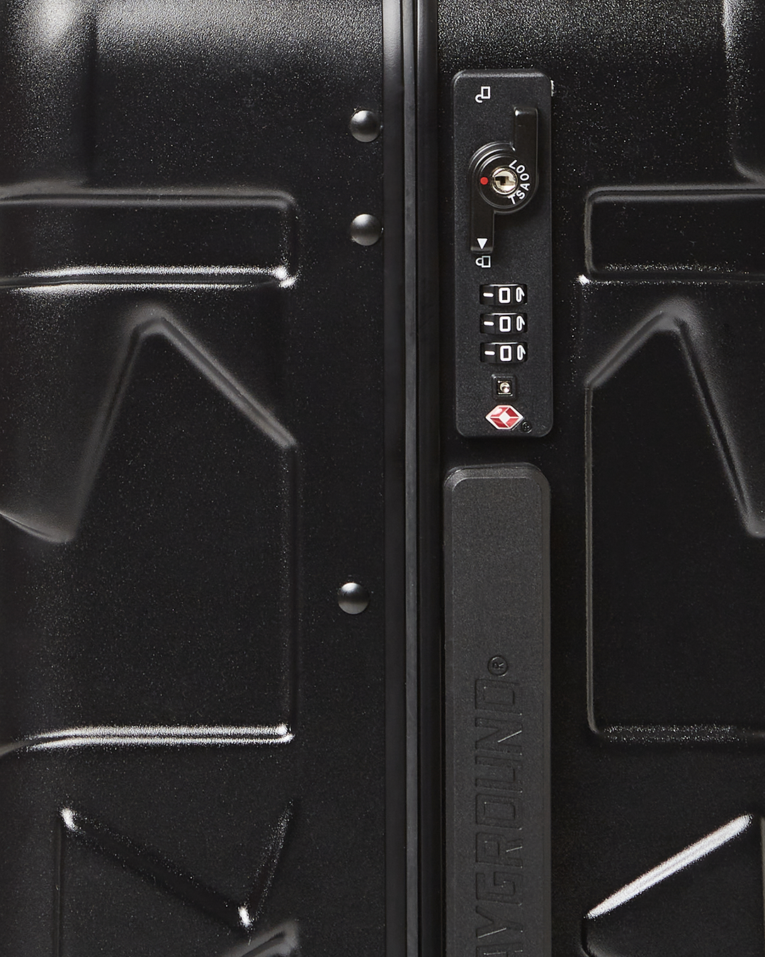 MOLDED SHARKITECTURE BLACK HARDSHELL CARRY-ON LUGGAGE