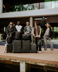 REALITY CHECK SHARKITECTURE CARRY-ON JETBLACK LUGGAGE (GUNMETAL HARDWARE)