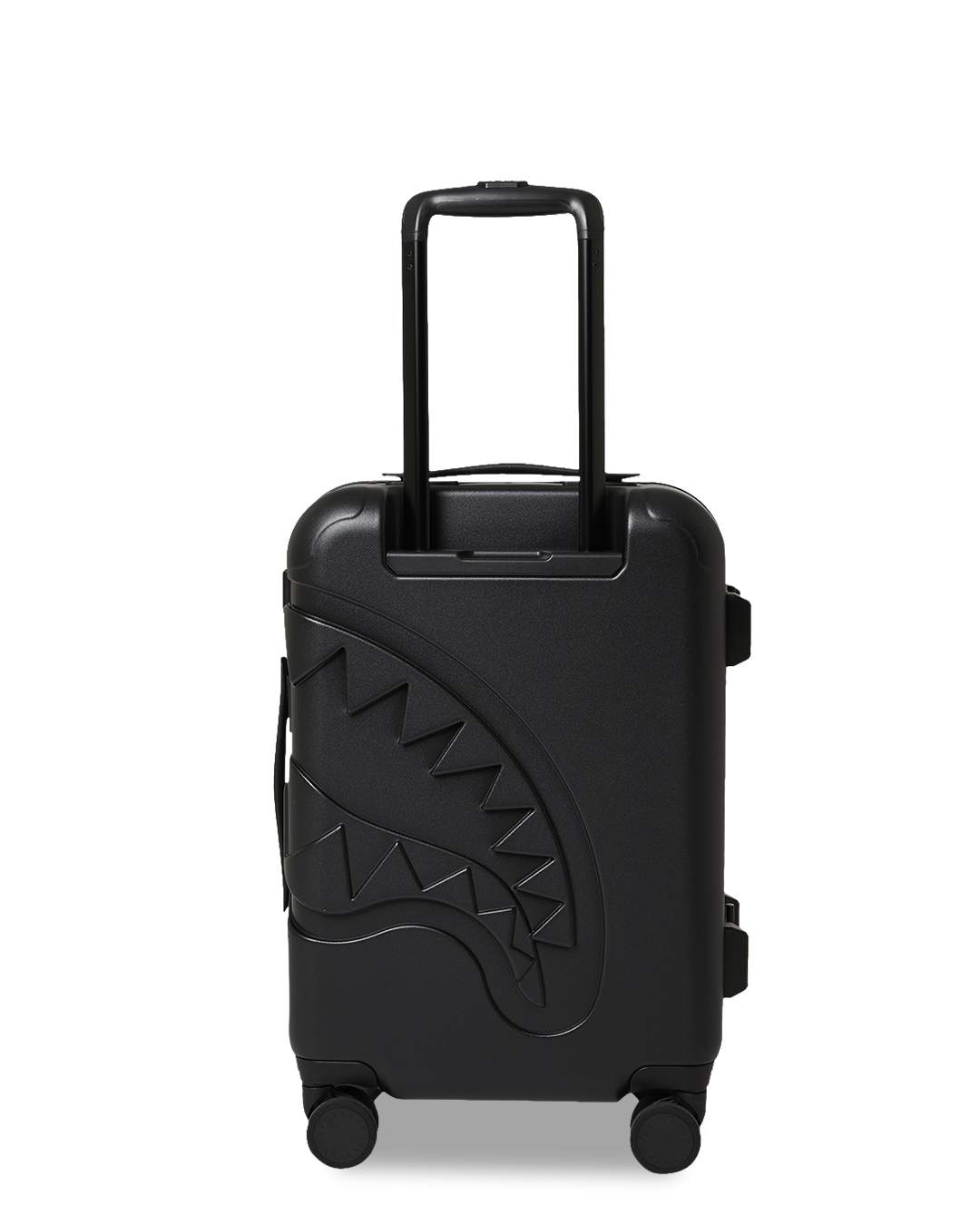 THE JOURNEY BEGINS SHARKITECTURE CARRY-ON LUGGAGE BLACK WITH EXTRA STICKERS