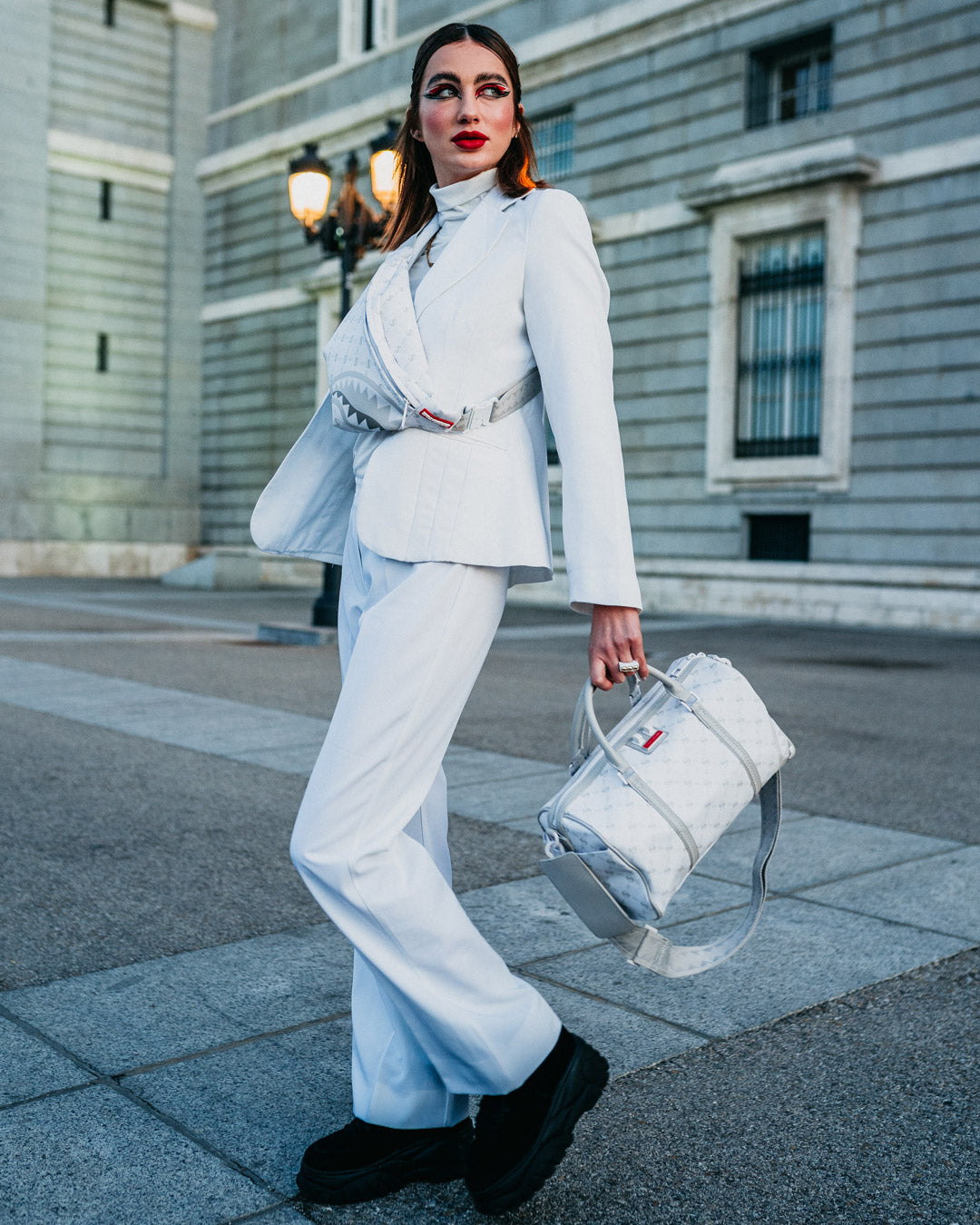 MONEY PATTERN POWDER MINI DUFFLE