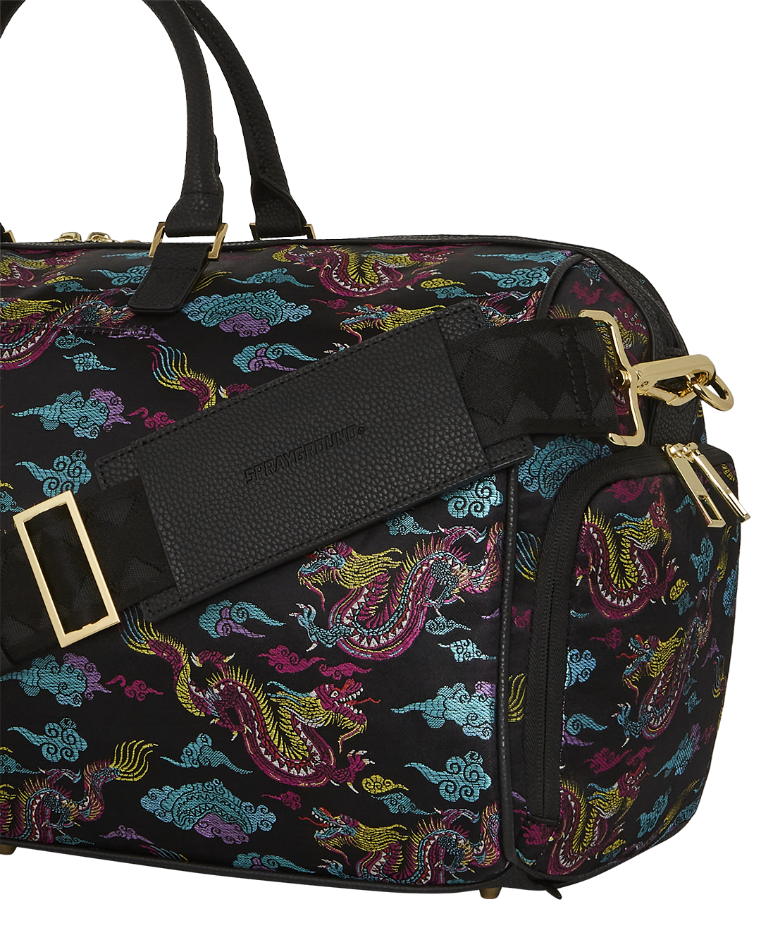 EMBROIDERED DRAGONS DUFFLE