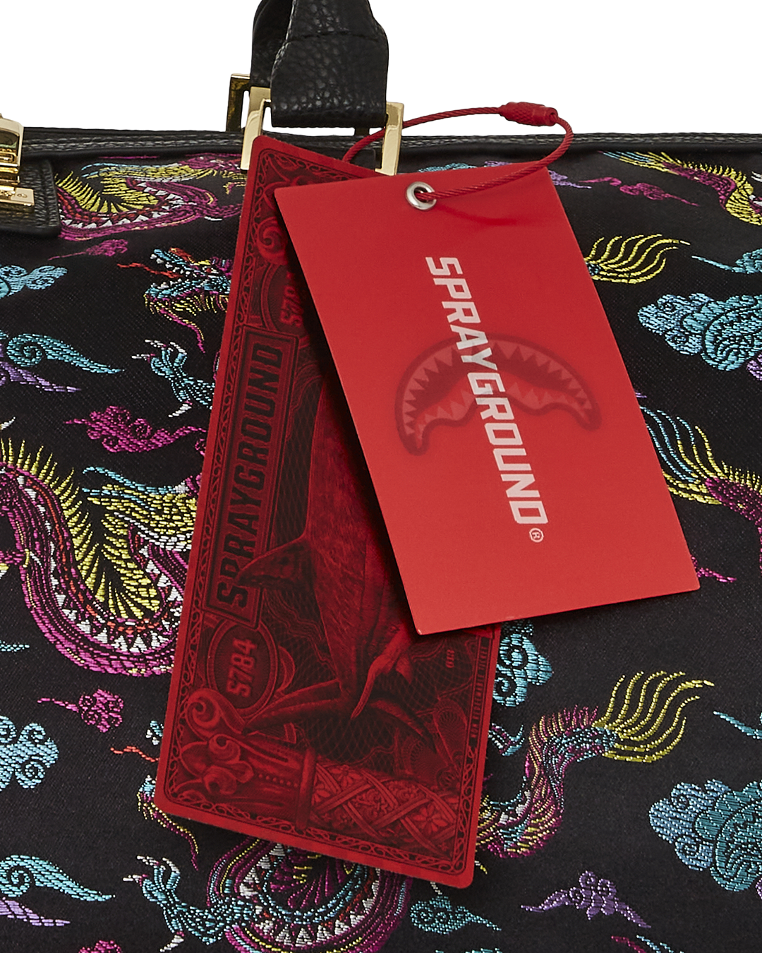 EMBROIDERED DRAGONS DUFFLE