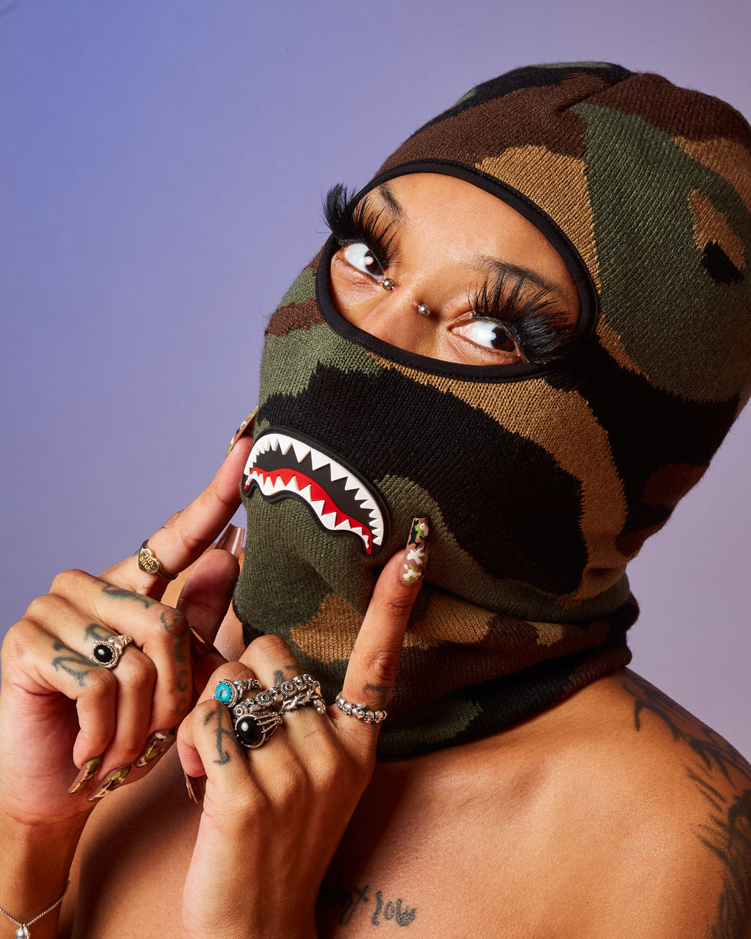 CAMO SHARK SKI MASK