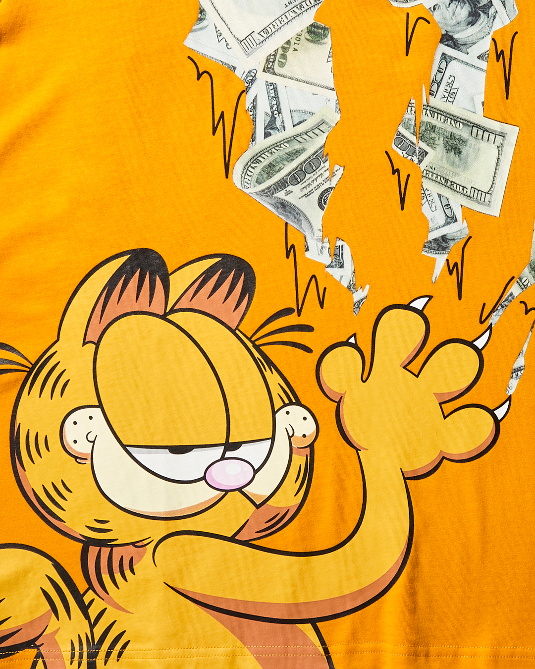 GARFIELD CAT STRATCH GRAPHIC T-SHIRT (ORANGE)