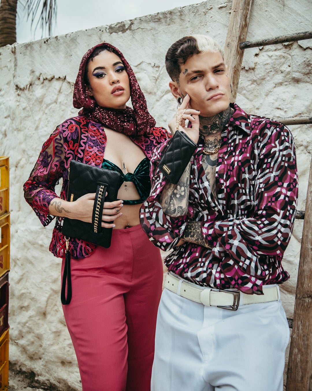 NOIR QUILT GOLD CHAIN SHARK WALLET