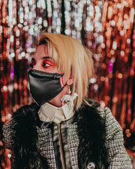 DAMAGE CONTROL STASH POCKET VEGAN LEATHER FACE MASK