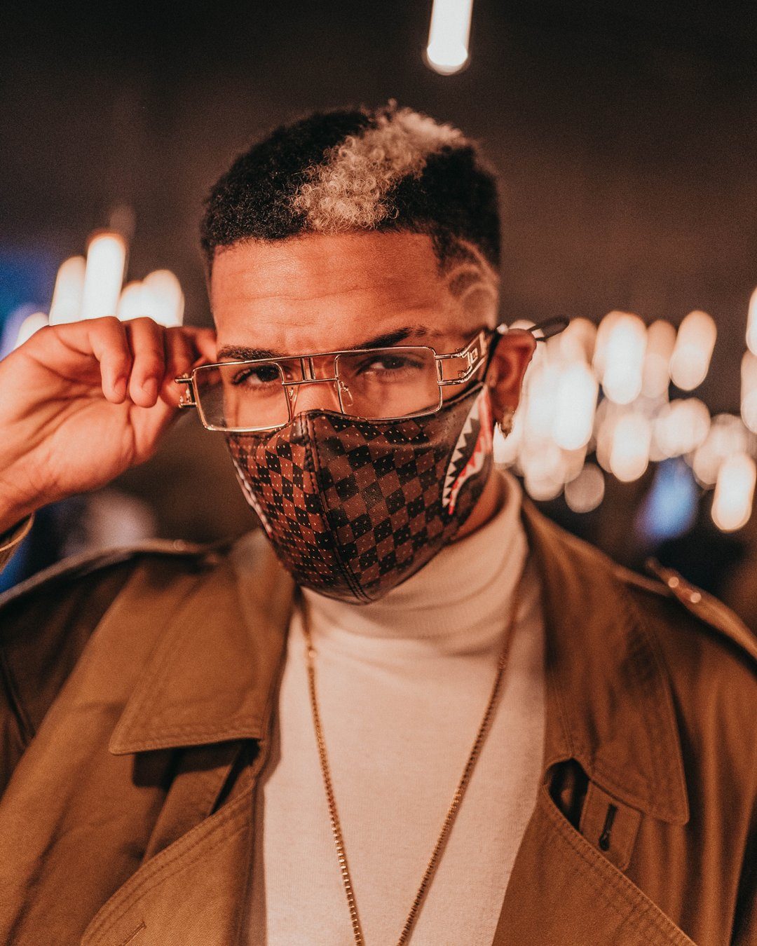 SHARKS IN PARIS VEGAN LEATHER FACE MASK