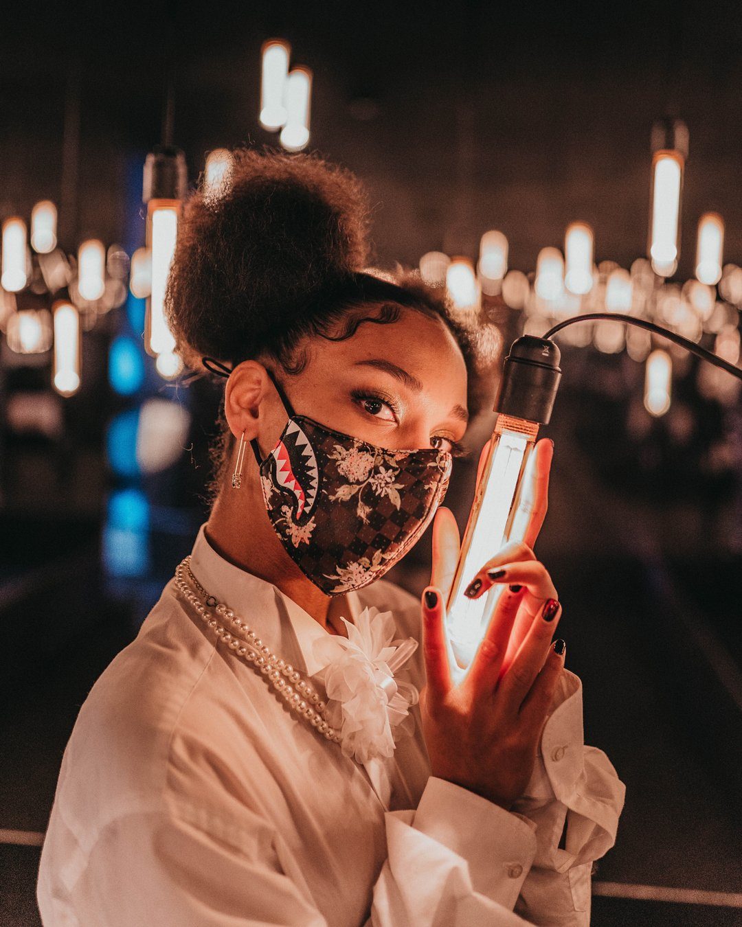 SHARKFLOWER VEGAN LEATHER FACE MASK