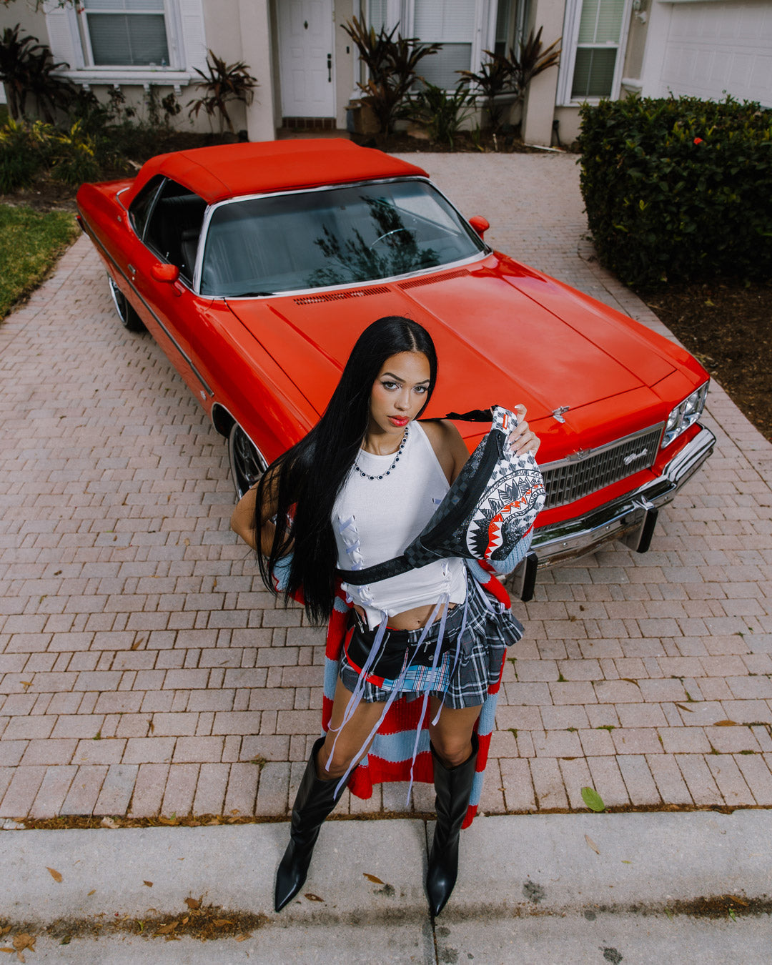 SCRIBBLE DRIBBLE CHECK SAVVY CROSSBODY