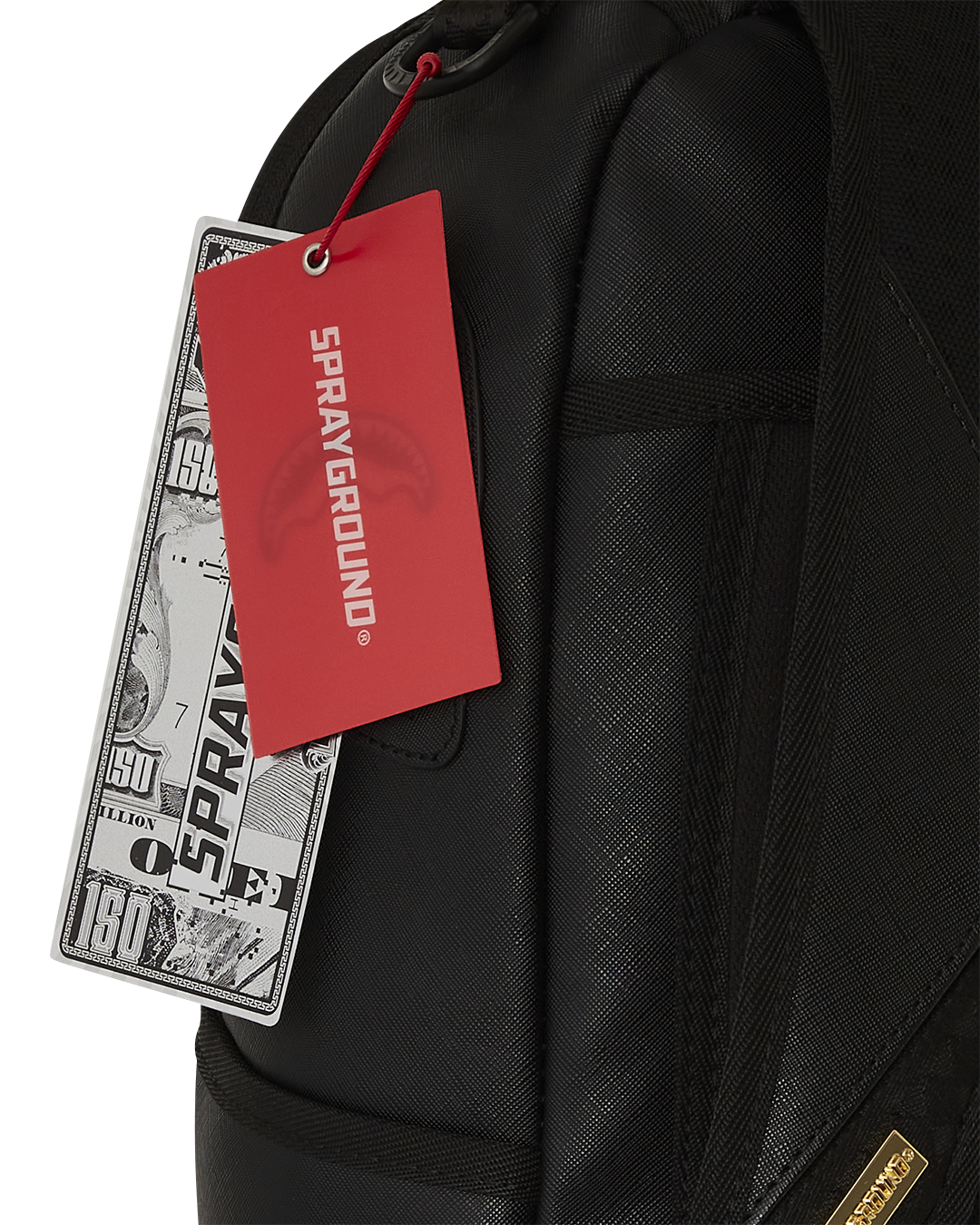 GOLD AND BLACK RACING STRIPES BACKPACK