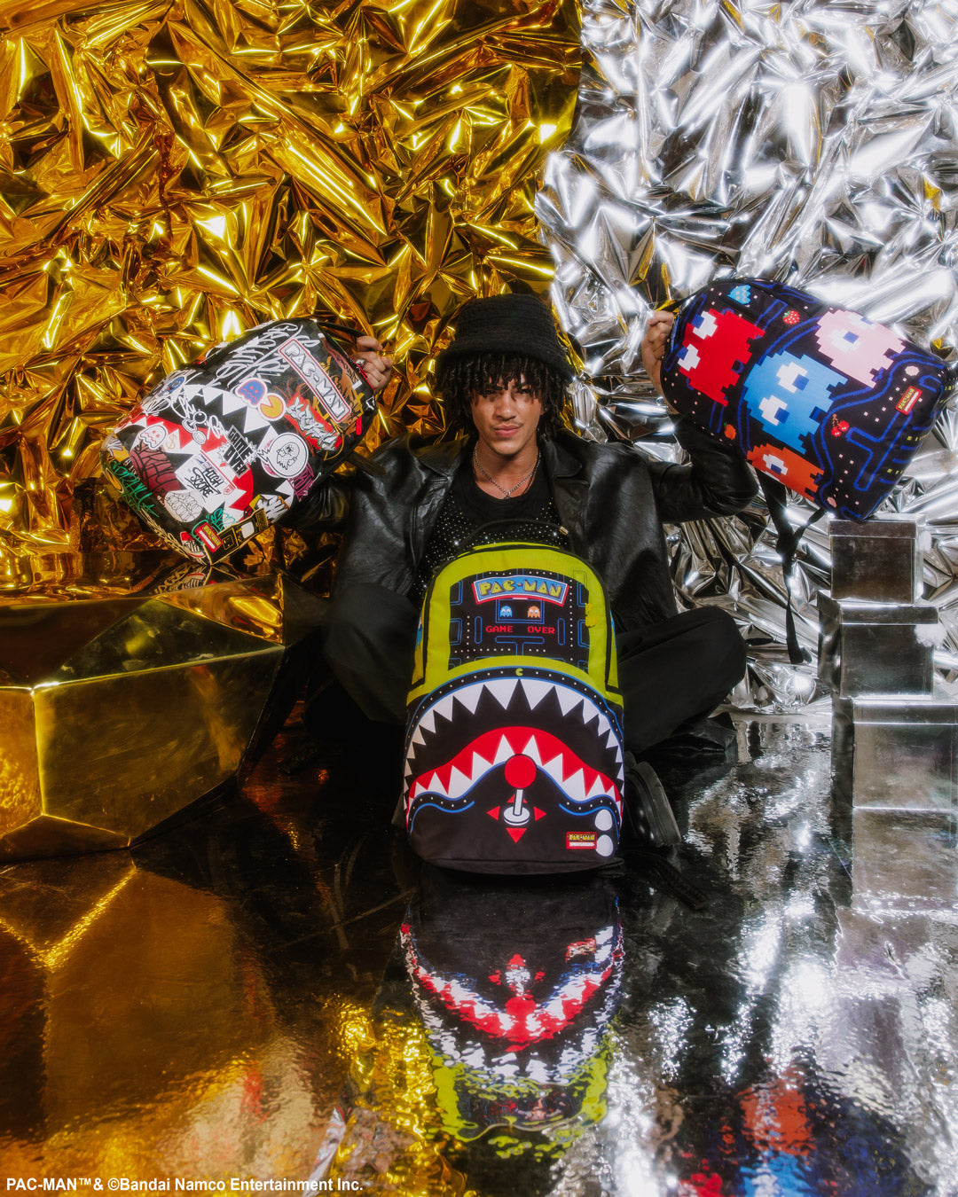 PACMAN LEVELED-UP ART BACKPACK