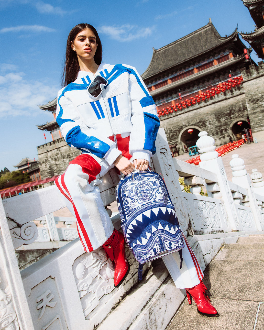 PORCELAIN TIGER PHOENIX SHARK BACKPACK