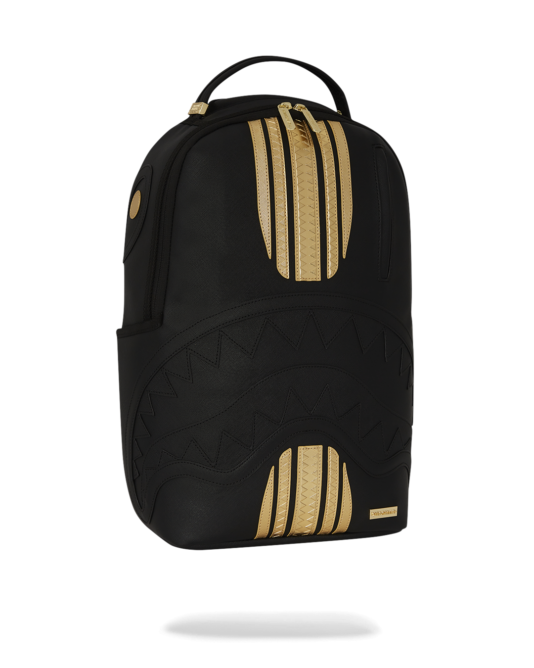 GOLD AND BLACK RACING STRIPES BACKPACK
