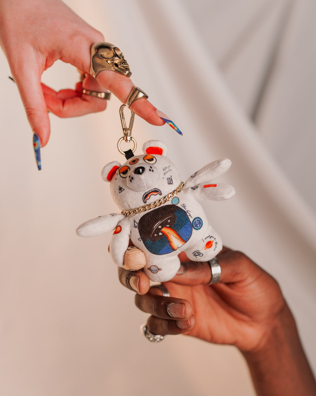 SPACED OUT BEAR KEYCHAIN