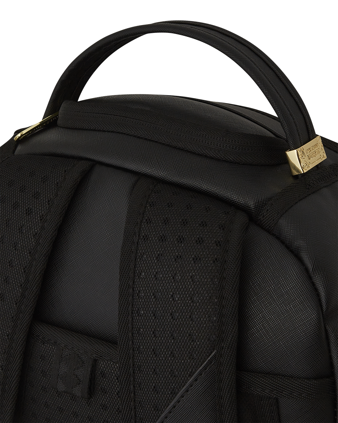 GOLD AND BLACK RACING STRIPES BACKPACK